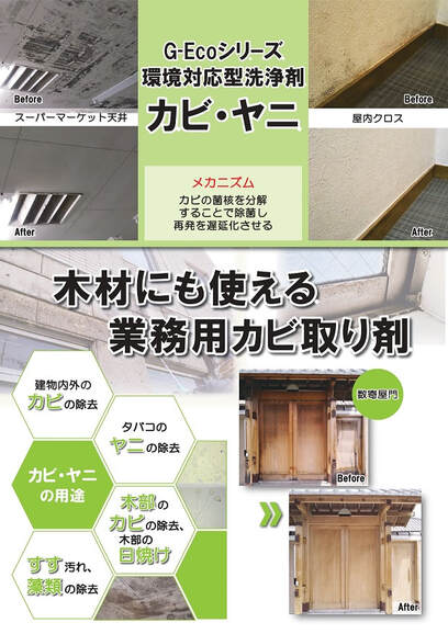 【G-Ecoシリーズ環境対応型洗浄剤カビ・ヤニ カタログ表】 業務用カビ取り剤