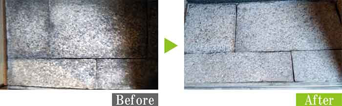 庭・玄関まわりの石材カビ取り